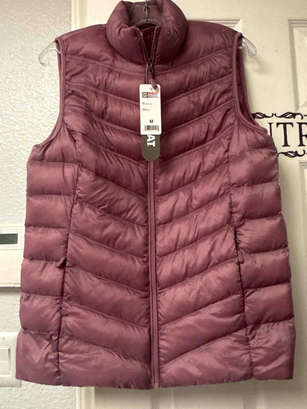 32 Degrees Quilted Puffer Vest in Mauve
